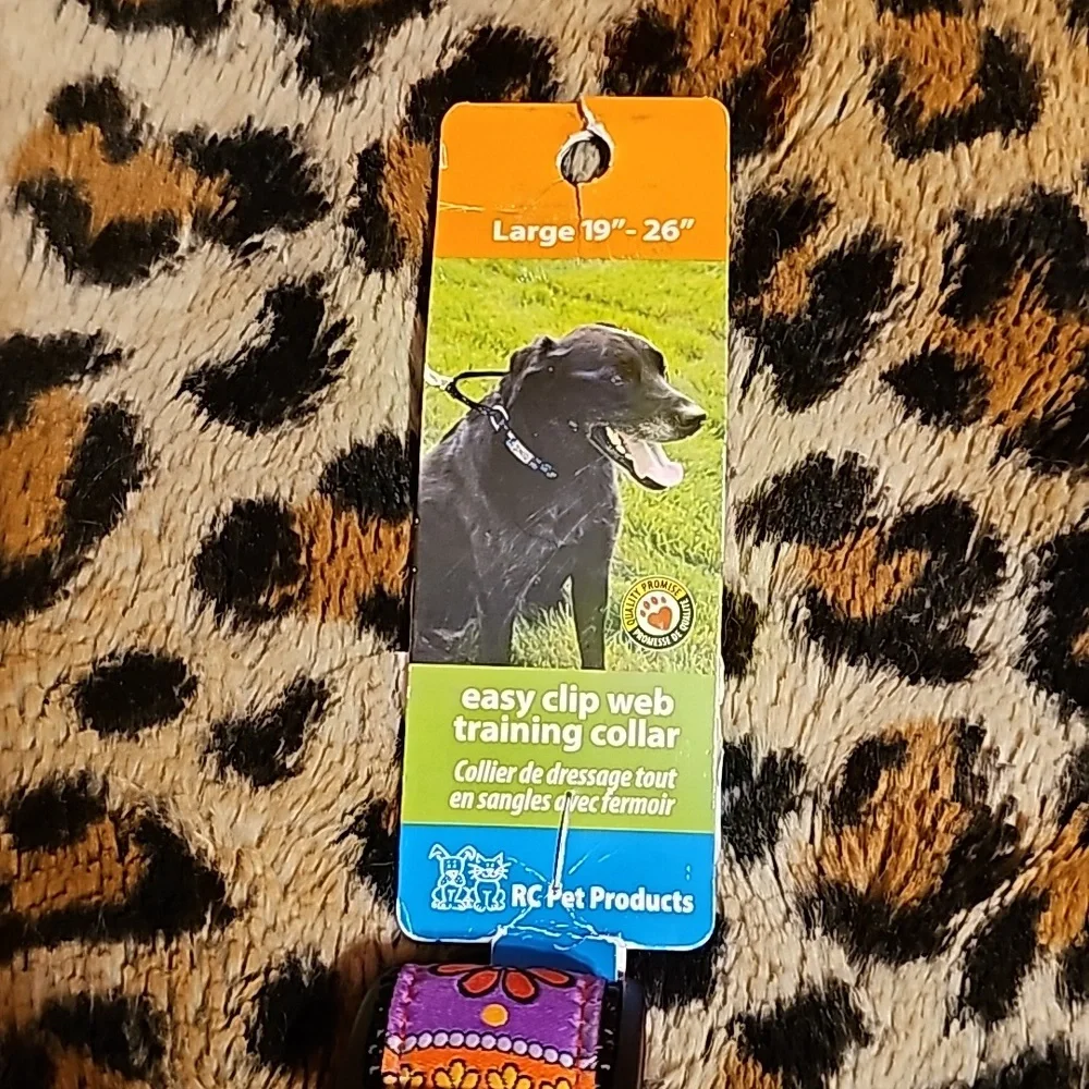 RC Pet Products East Clip Web Training Collar Orange Red Purple